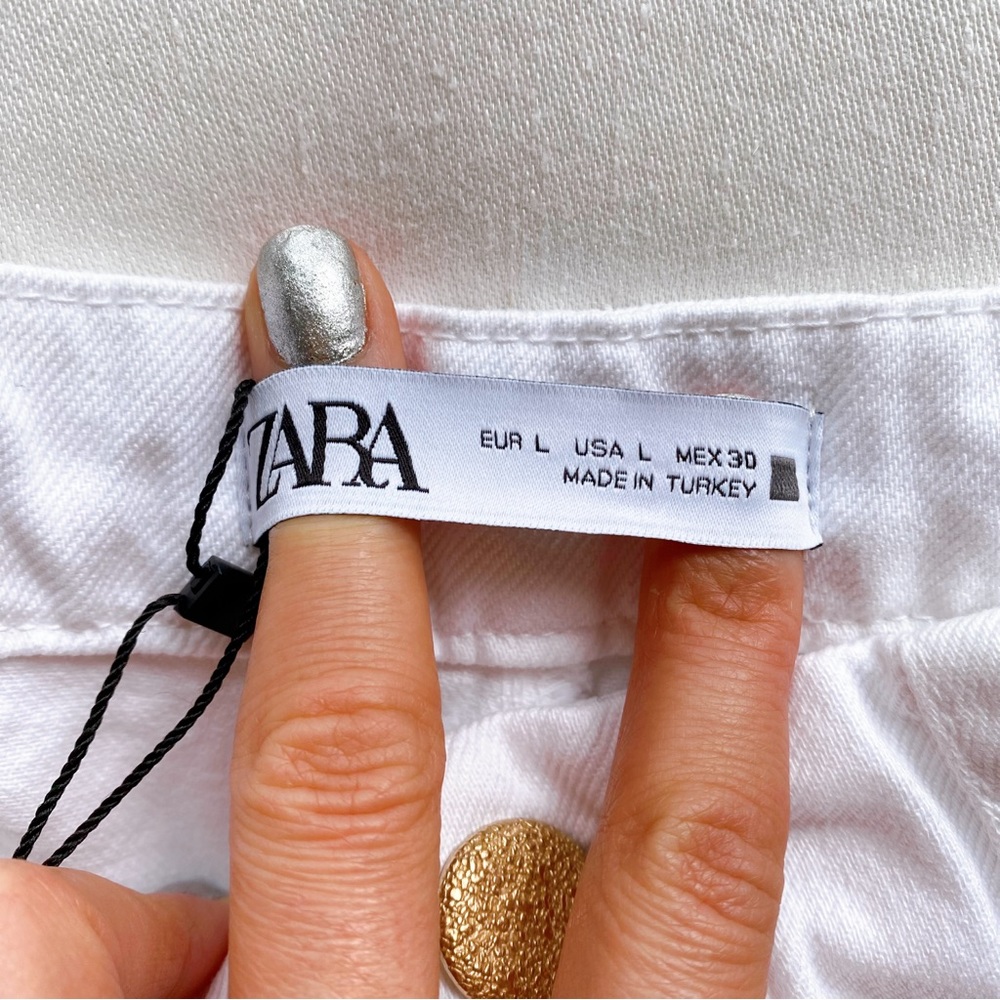 🐚 ZARA WHITE HIGH RISE BAGGY JEANS! - Picture 9 of 12